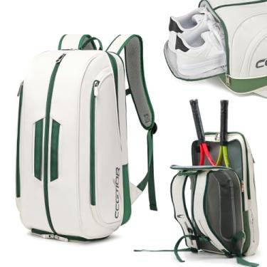 Imagem de CCGTIOR Bolsa de Tênis Ergonômica Respirável Feminina e Masculina com Compartimento para Sapatos Esportivos, Mochila de Padel para Torneios e Laptop, Azul, 30 cm C x 19 cm L x 51 cm A