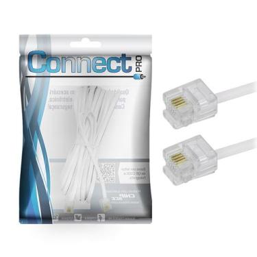 Imagem de Cabo Telefone Liso 2 Metros Blindado Antirruído - Branco - CONNECT PRO