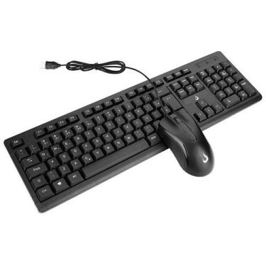 Imagem de Kit Teclado e Mouse com fio USB Rise Mode Black Abnt2 Office para Comp
