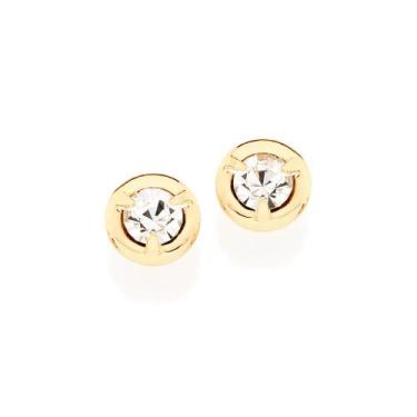 Imagem de Brincos banhado ouro 3x 24k 18k e 22k femininos pequenos redondo solit