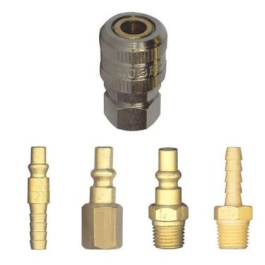 Imagem de Kit Jogo de Engate Rápido Compressor de Ar e Pneumáticas - Lubefer
