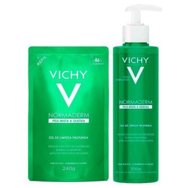 Imagem de Vichy Normaderm Kit  Gel de Limpeza Facial Profunda 300g + Refil 240g,
