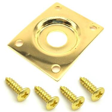 Imagem de Jack plate retangular Dourado guitarra baixo LJC + parafusos - SPIRIT