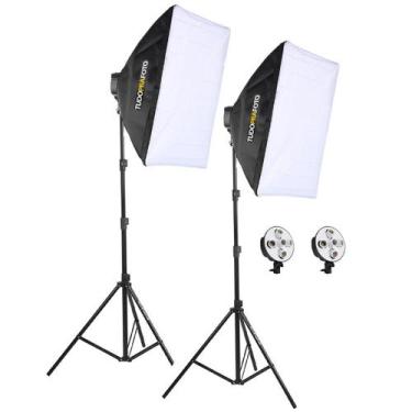 Imagem de Kit 2 Softbox Para 5 Lâmpadas 50x70 Bivolt + Tripé - TUDOPRAFOTO