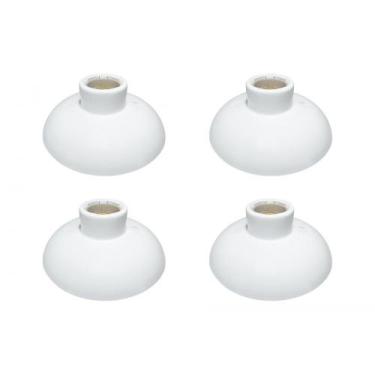 Imagem de Kit C/4 - Plafonier Pvc Perlex Branco Redondo Soquete Por...