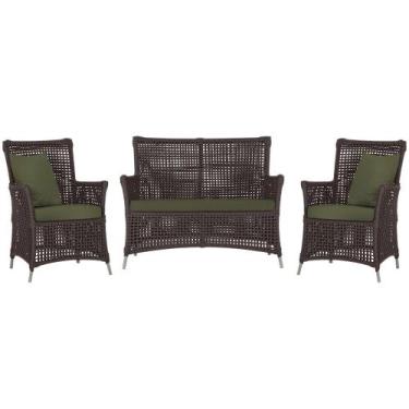 Imagem de Jogo Sofá e 2 Poltronas de Área Igapó Alumínio Pintura Fendi Corda Náu