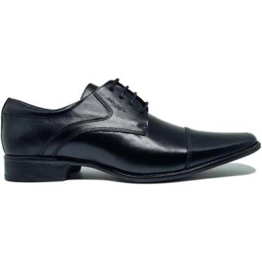 Imagem de Sapato Social Masculino Rafarillo Em Couro Legítimo Preto Conforto Adu
