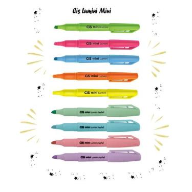 Imagem de Marca Texto Mini Lumini Neon + Pastel - Kit C/9 - Cis