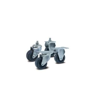 Imagem de Rodizio Gir 4 Placa Roda Pvc Cinza Fp 65kg - Colson - Colson Rodas Rod