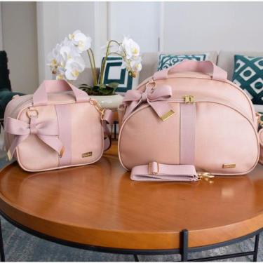 Imagem de Kit de Bolsa e Frasqueira Maternidade Lyssa Baby Rosé