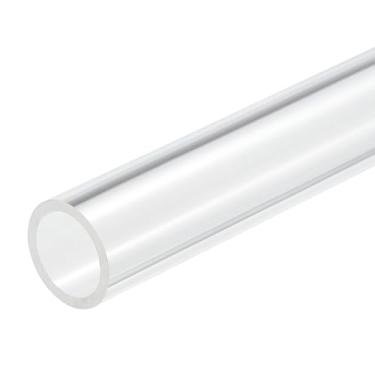 Imagem de DMiotech 21 mm x 25 mm (13/40.6 cm x 2.5 cm) Tubo de plástico rígido de acrílico transparente 25,4 cm para tubo de água de aquário, sistema de resfriamento de água, encanamento