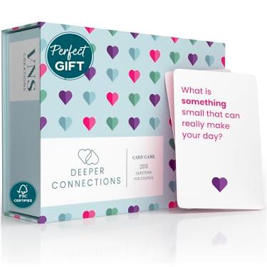 Imagem de VNS Creations 200 Conversation Cards for Couples - Card Games for Adults - Fun Couple Games - Intimate Couple Games for Date Night - Games for Couples - Reconnect Relationship Card Games for Couples