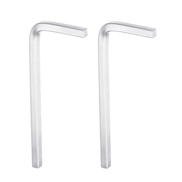 Imagem de HARFINGTON 2 peças chave de cabeça quadrada em forma de L 4 mm aço cromo-vanádio 4 pontos chave de parafuso para reparo doméstico básico de projetos DIY e aplicações gerais, prata