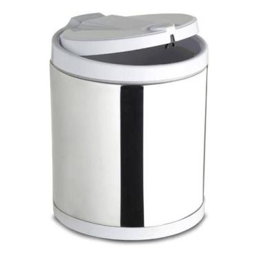 Imagem de Lixeira De Pia Inox C/ Tampa Click Recip. Plástico 2,5 L - Viel, Branc