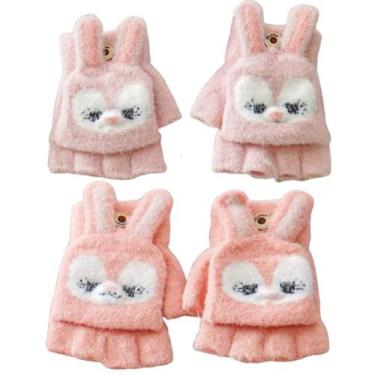 Imagem de Kit 2 Pares Luva sem Dedo Infantil 16cm - Bene Casa, Rosa claro, Rosa 