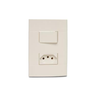 Imagem de Conjunto Interruptor Paralelo + Tomada 2P+T 10A 250V Pl/Br Prm044004721, Schneider Electric