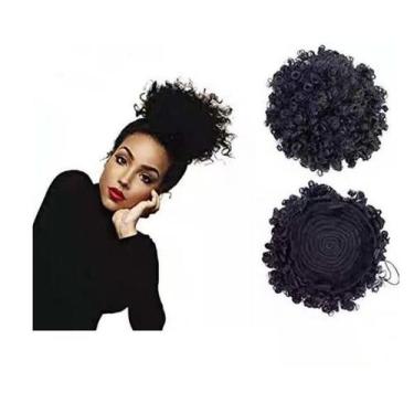 Imagem de Coque Aplique Afro Puff Cacheado Orgânico Cor Preto - Mor, Preto