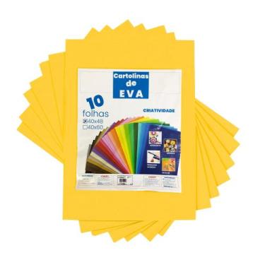 Imagem de Kit 10 Cartolinas de EVA 40X48CM - Variação - Evamais, Amarelo
