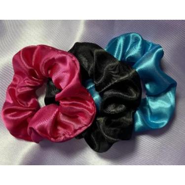 Imagem de Kit com 3 unidades de xuxinhas (scrunchies) de cetim - NOGUEX