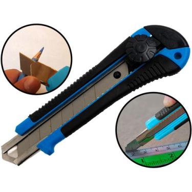 Imagem de Estilete Multiuso Profissional Cabo Emborrachado Com 1 Lâmina Aço 18mm