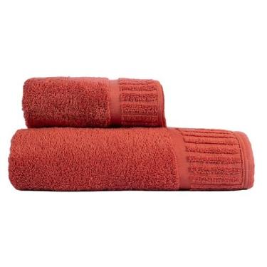 Imagem de 2 Toalhas Grandes Corpo e Rosto 100% Algodão Ótima Absorção - Bella En