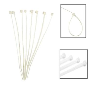 Imagem de Abraçadeira Nylon 3,6x150mm C/100 Pcs Fios Cabos - EDA, Branco