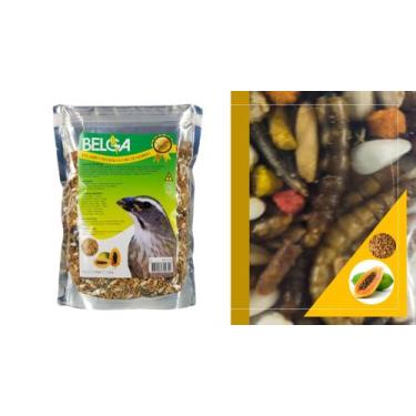 Imagem de Kit 2 Rações  / Passarinho Pixarro Trinca-ferro Mamão Com Tenébrio 500