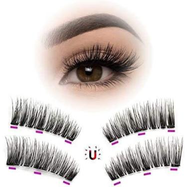 Imagem de Cílios Magnéticos Kit com 2 cartelas: Longo 3 imãs  efeito Gatinho kit