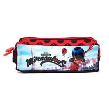 Imagem de Estojo Escolar Miraculous Ladybug Duplo Pratico Bem Acabado - Pacific