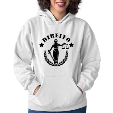 Imagem de Moletom Feminino Direito Justiça - Foca na Moda, Branco, GG