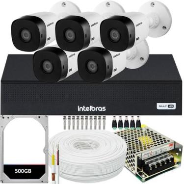 Imagem de Kit 5 Câmeras Multi Hd 1120b Dvr Intelbras 8 Canais C/ Hd