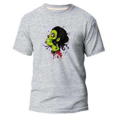 Imagem de  Camiseta Basica Algodão Premium Estampa Digital Zombie Girl - NoBrand