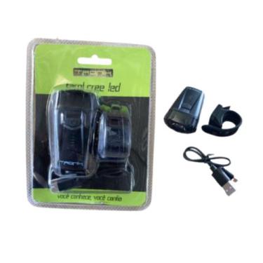 Imagem de Farol de Alumínio Preto Led 300 Lumens Bateria Recarregável USB TRONIK