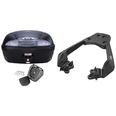 Imagem de Bau 45L Monolock Simply Fume E450nt + Bagageiro Spt0753