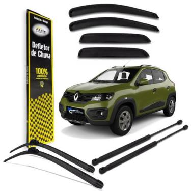 Imagem de Amortecedor Porta Mala + Calha de Chuva + Palheta Kwid 4pt - APX/TIGER