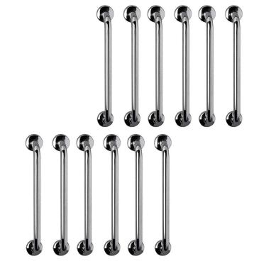 Imagem de Barra de Apoio 60cm Aço Inox Kit 12 Unidades Acessibilidade Suporte Idoso Criança Gestante Banheiro Box Segurança Corrimao Escada Evita Acidente