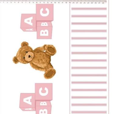 Imagem de Tecido Estampado para Patchwork - Urso Teddy Bear: Barrado de Urso Ros