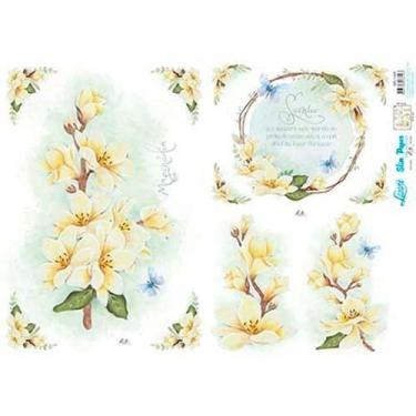 Imagem de Slim Paper Decoupage Lili Negrão 33,8 x 47,3 cm - SPL1-004 Magnólias -