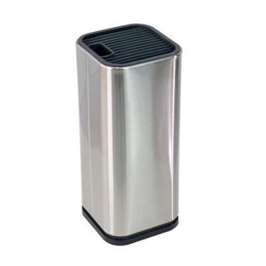 Imagem de Cepo suporte de facas e tesouras em inox 23x10cm - QUERO PRESENTEAR
