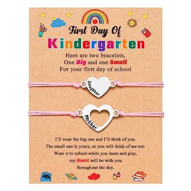 Imagem de UNGENT THEM Pulseiras de coração combinando mãe filha volta às aulas Pulseira Mommy and Me First Day of School para filha meninas, Aço inoxidável, Zircônia cúbica