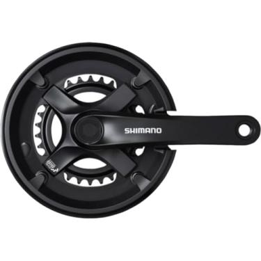 Imagem de Shimano Pedaleira FC-TY-501-2 - 170 mm, 7/8 velocidades, 46-30t, rebitada, interface de eixo JIS cônica quadrada, preta