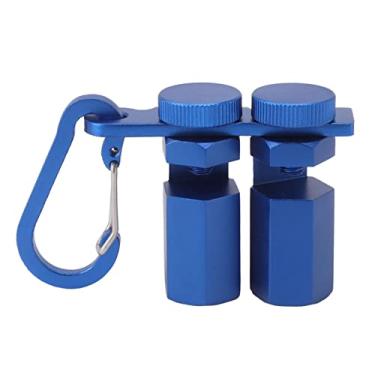 Imagem de Ferramenta de botão de calibre de escada de liga de alumínio para guia de corte de serra circular, layout de longarina de escada, gabarito de enquadramento; Compacto, Acabamento (Azul)