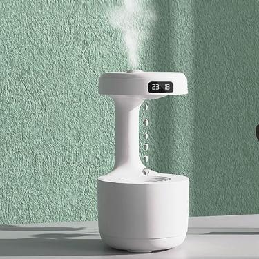 Imagem de Umidificadores Cool Mist, umidificador de névoa fria antigravidade de 800 ml, umidificador de gotas de água antigravidade com luz noturna, umidificador de ar silencioso portátil para casa, quarto,