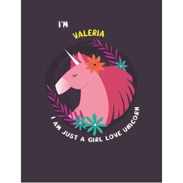 Imagem de Valeria: Unicorn Notebook Personal Name Wide Lined Rule Paper | Notebook The Notebook For Writing Journal or Diary Women & Girls Gift for Birthday, ... | 162 Pages Size 8.5x11inch | Matte Finish