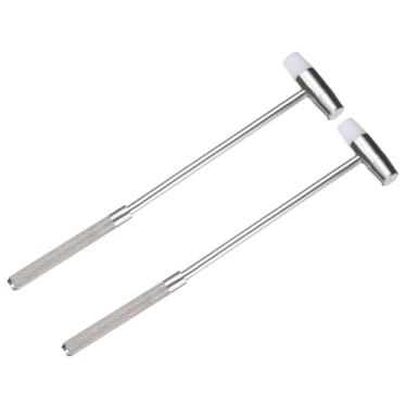 Imagem de uxcell 2 peças de martelo pequeno de cabeça dupla de 20 cm com mini martelo redondo de plástico e metal para joias, relógios, instrumentos de afinação, artesanato faça você mesmo