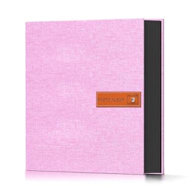 Imagem de popotop Álbum de fotos 10 x 15 cm, 200 bolsos com etiqueta, álbuns de fotos de capa dura de linho para presentes de casamento, memória de bebê, viagem, aniversário, escola britânica, livro de fotos