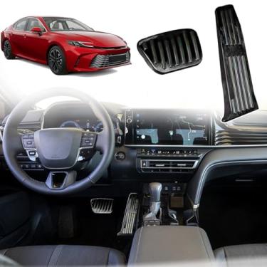 Imagem de XYHGM Capa de pedais de liga de alumínio para Toyota Camry 2025 Antiderrapante Auto Sem Perfuração Capas de pedal de freio e acelerador de alumínio 2 peças (preto)