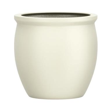 Imagem de Vaso Vietnamita Fibra De Vidro Caribe M 38cm Decorativo (Off White Fosco)