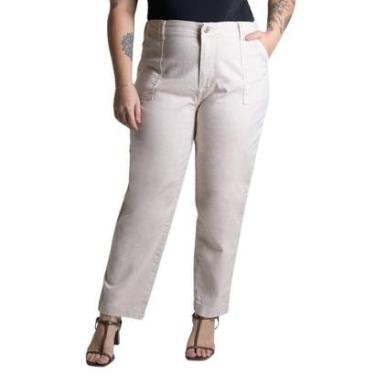 Imagem de Calça Sarja Sawary Plus Size - 279029 - bege 54-Feminino