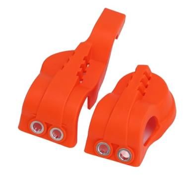 Imagem de 2 Peças Capa de Sapato do Garfo Dianteiro Motocicleta Capa Protetora Inferior do pé do Garfo, de Alta Resistência, Compatível Com XC XCF SX SXF XCW EXC EXCF TPi 6D (Laranja)